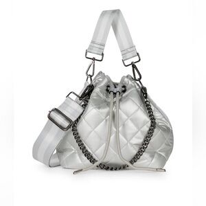Haute Shore Lindsay Silver Puffer Bucket Bag